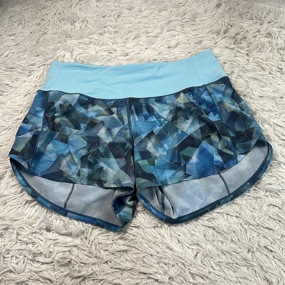Lululemon Speed Up Short Long *4" Updated Fit City Shadow Alpine White Multi - Picture 1 of 7